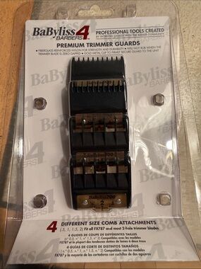 UNOPENED BaByliss Black Trimmer Guard Set with Gold Clips